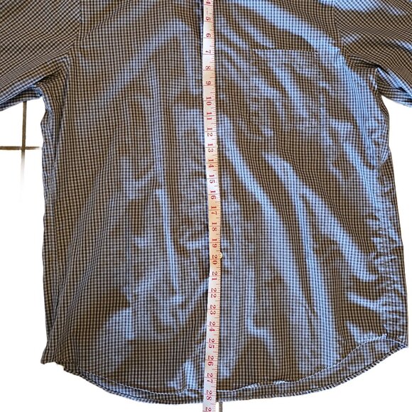 VGUC - Joseph Abboud Men's Grey & Blue Button-Up Shirt - Slim Fit 16.5 32/33 - Picture 2 of 6